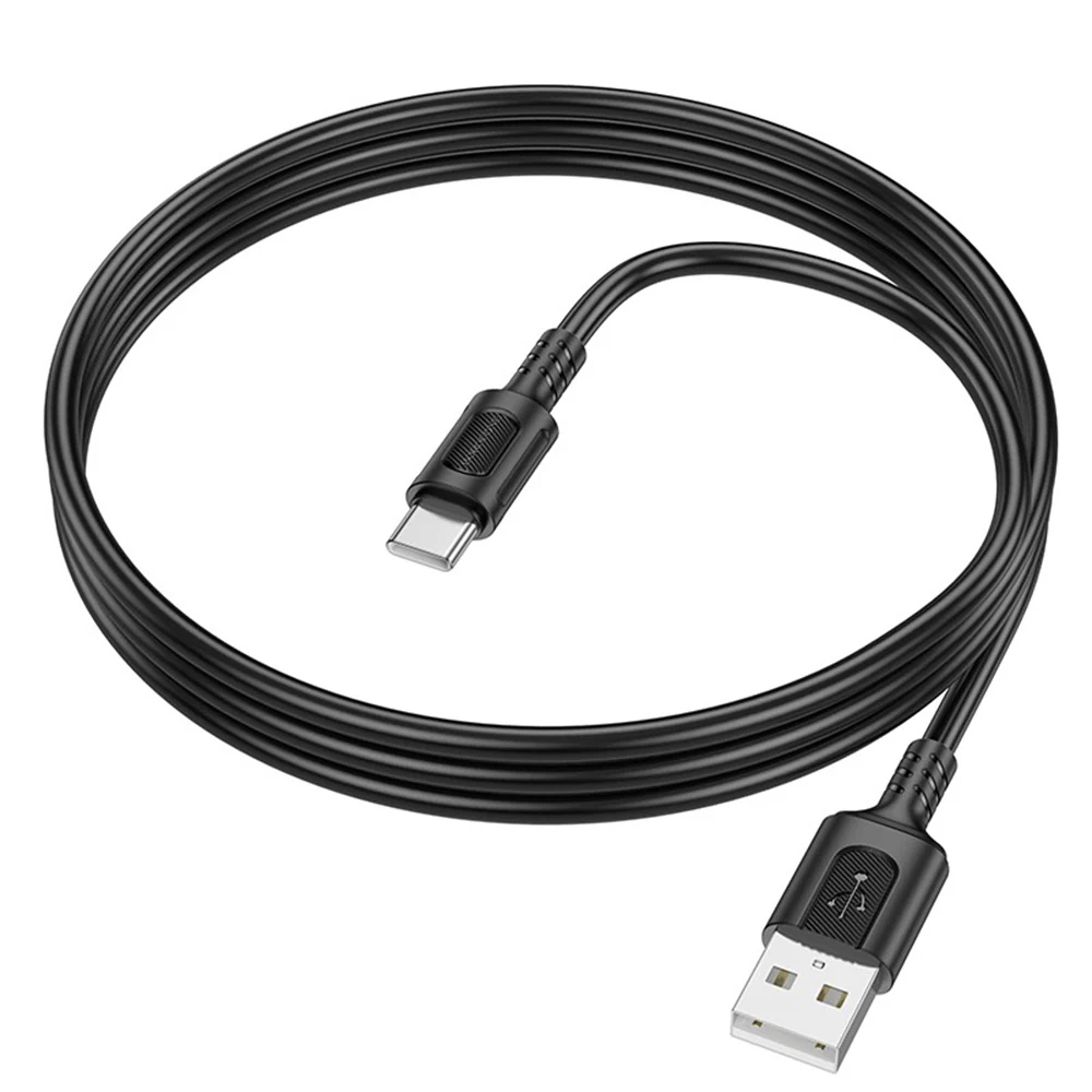 USB-A to USB-C Data and Charging Cable Borofone BX111 Feliz, 20W, 1m, Black - Image 3
