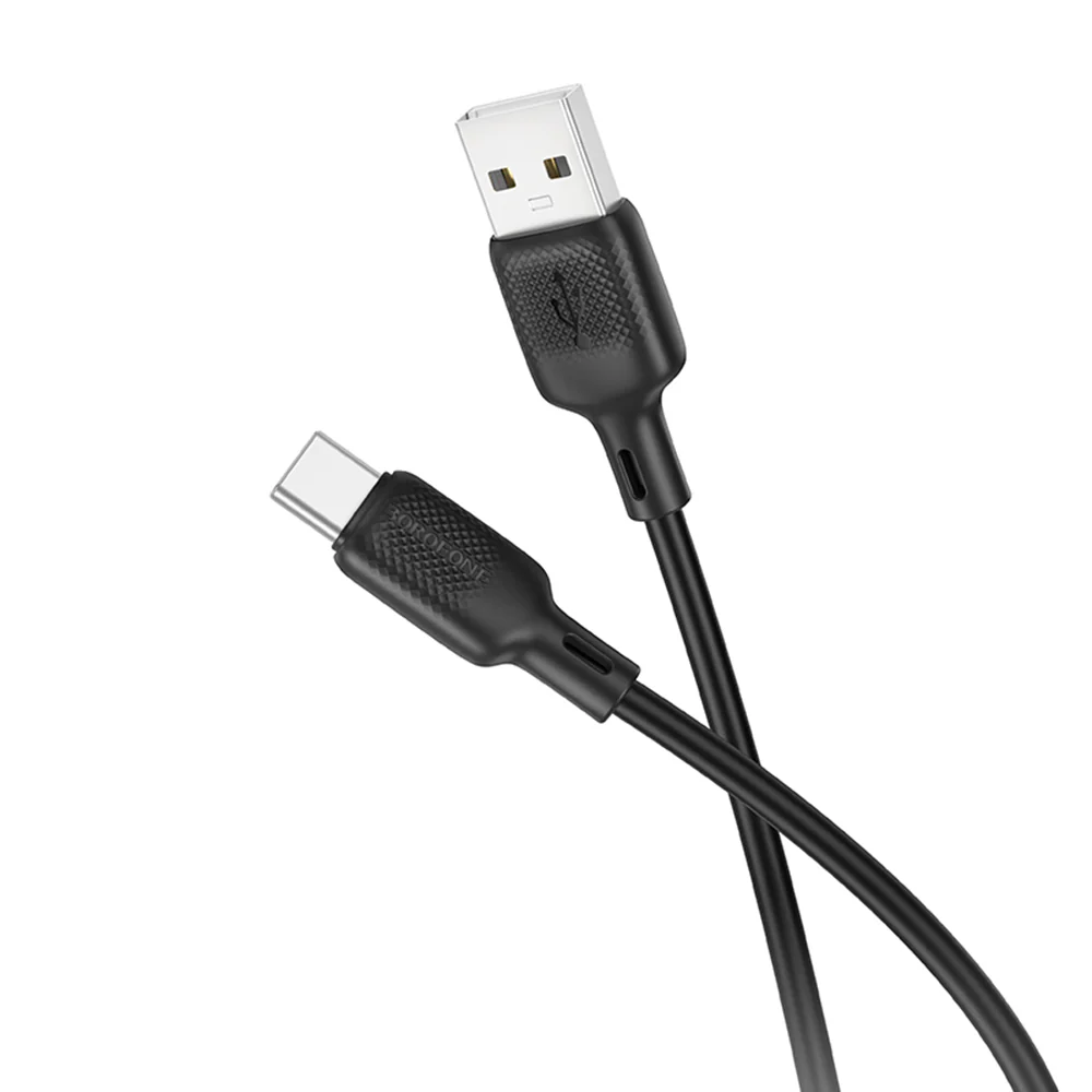 USB-A to USB-C Data and Charging Cable Borofone BX113 Lenny, 18W, 1m, Black - Image 3