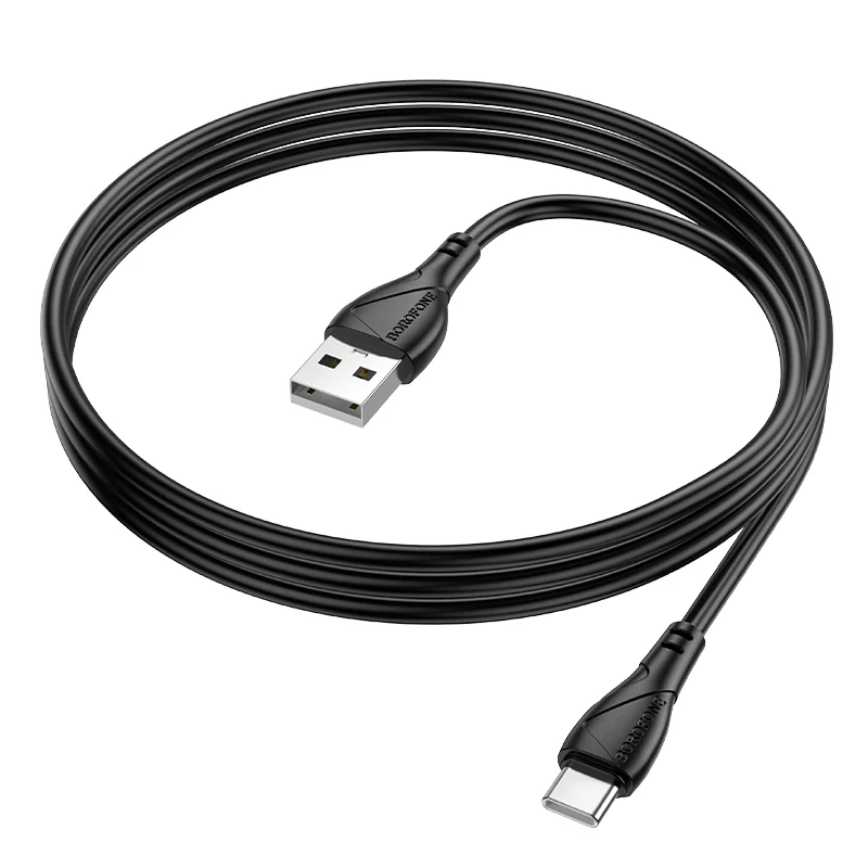 USB-A to USB-C Data and Charging Cable Borofone BX121 Energy, 18W, 1m, Black - Image 3