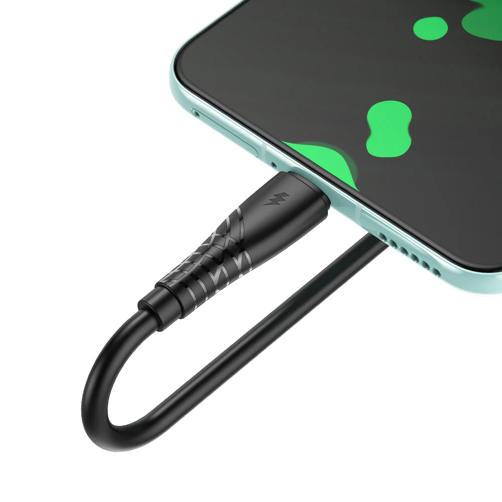 USB-A to USB-C Data and Charging Cable BWOO BO-X318C, 27W, 1m, Black - Image 3