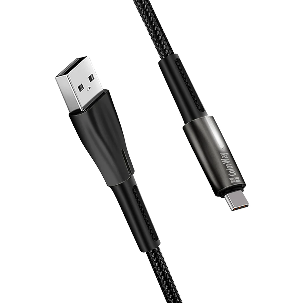 USB-A to USB-C Data and Charging Cable ColorWay CW-CBUC035, 18W, 1m, Black - Image 2