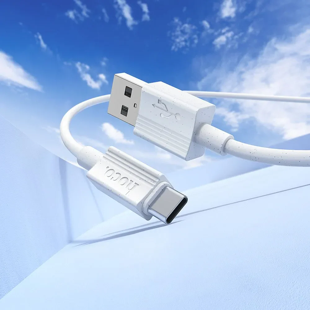 USB-A to USB-C Data and Charging Cable HOCO X107, 18W, 1m, White - Image 3