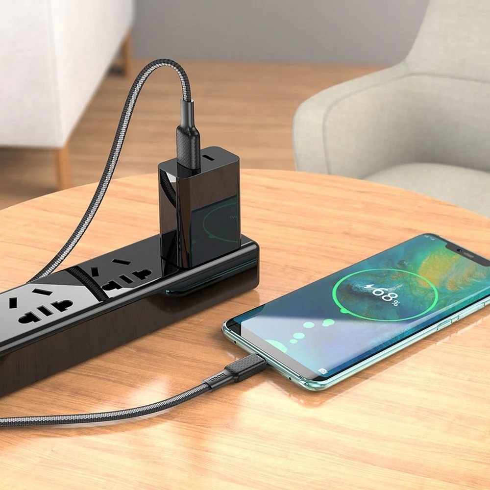 USB-A to USB-C Data and Charging Cable HOCO X69, 18W, 1m, Black - Image 3