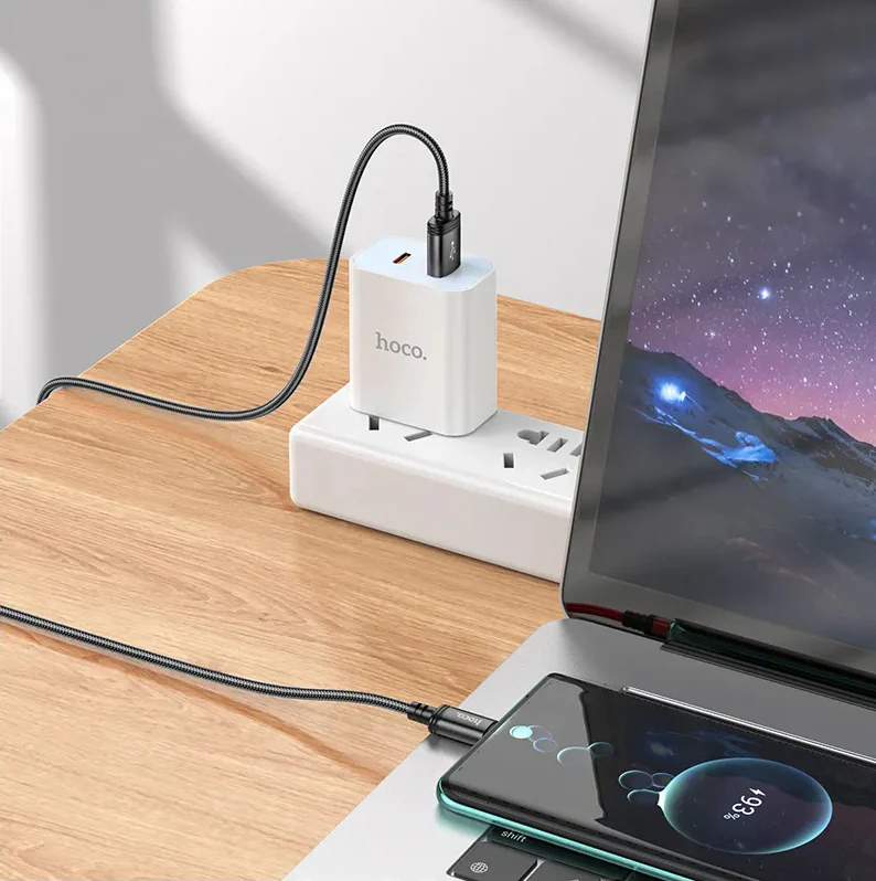 USB-A to USB-C Data and Charging Cable HOCO X89, 18W, 2m, Black - Image 6