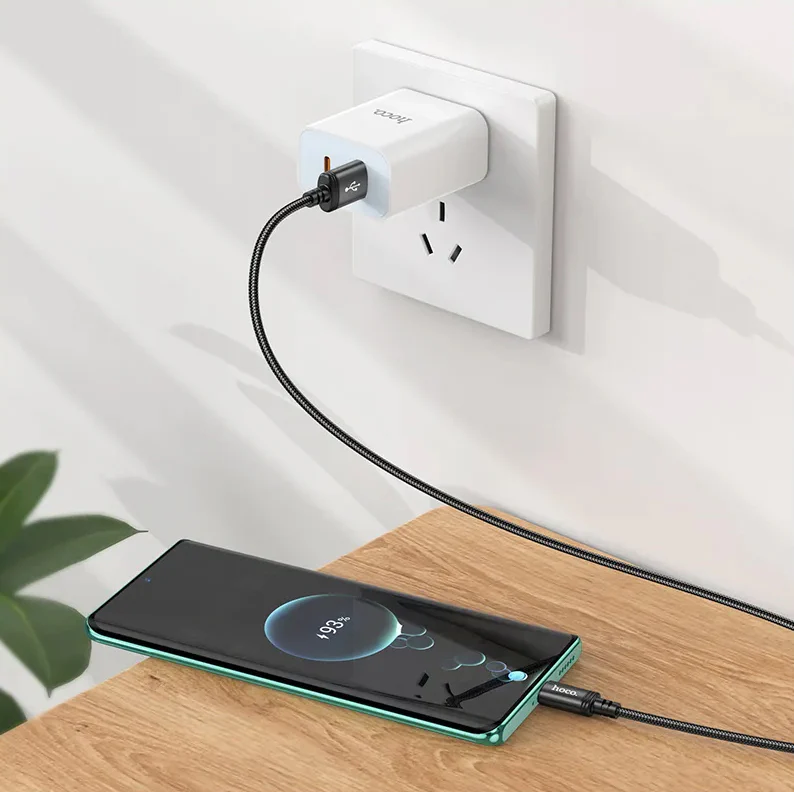USB-A to USB-C Data and Charging Cable HOCO X89, 18W, 2m, Black - Image 7