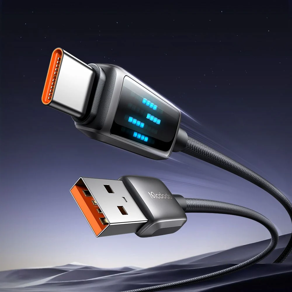 USB-A to USB-C McDodo CA-2350 Display Data and Charging Cable, 100W, 1.2m, Black - Image 4
