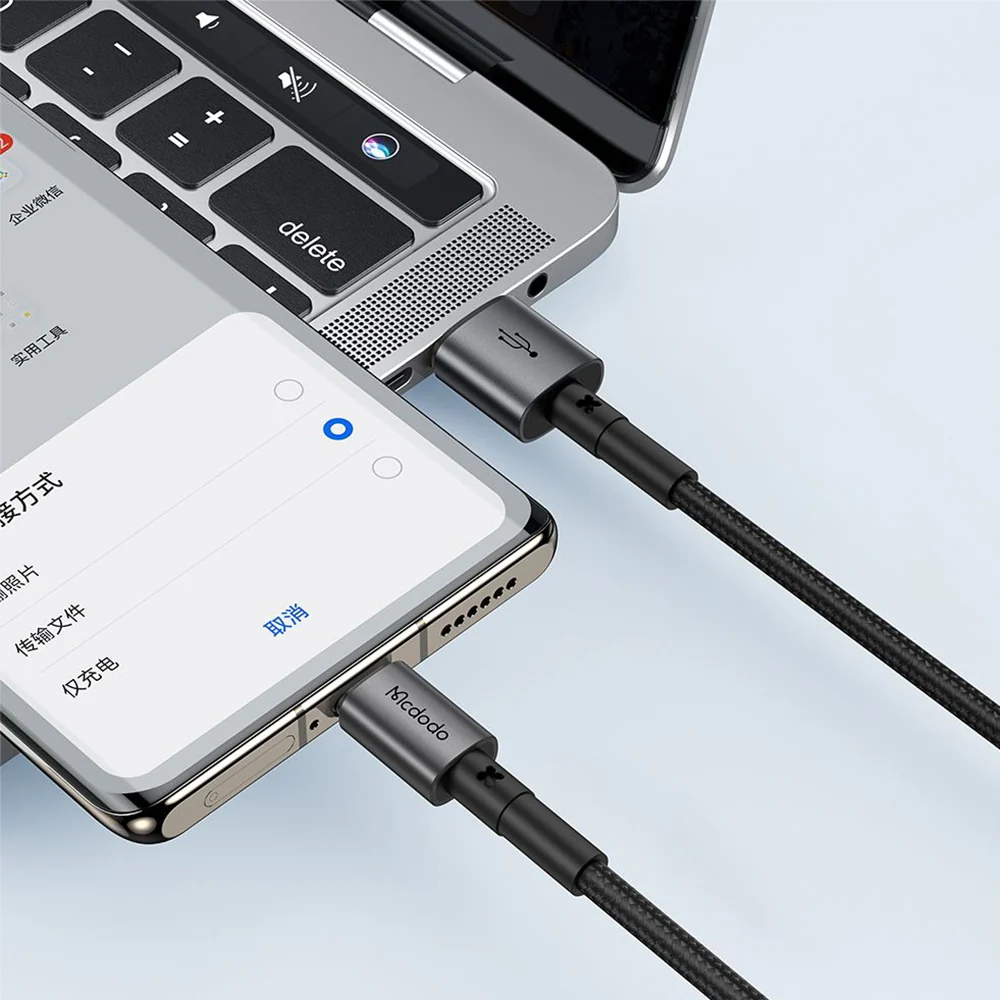 USB-A to USB-C McDodo CA-3590 Data and Charging Cable, 100W, 1.2m, Black - Image 6