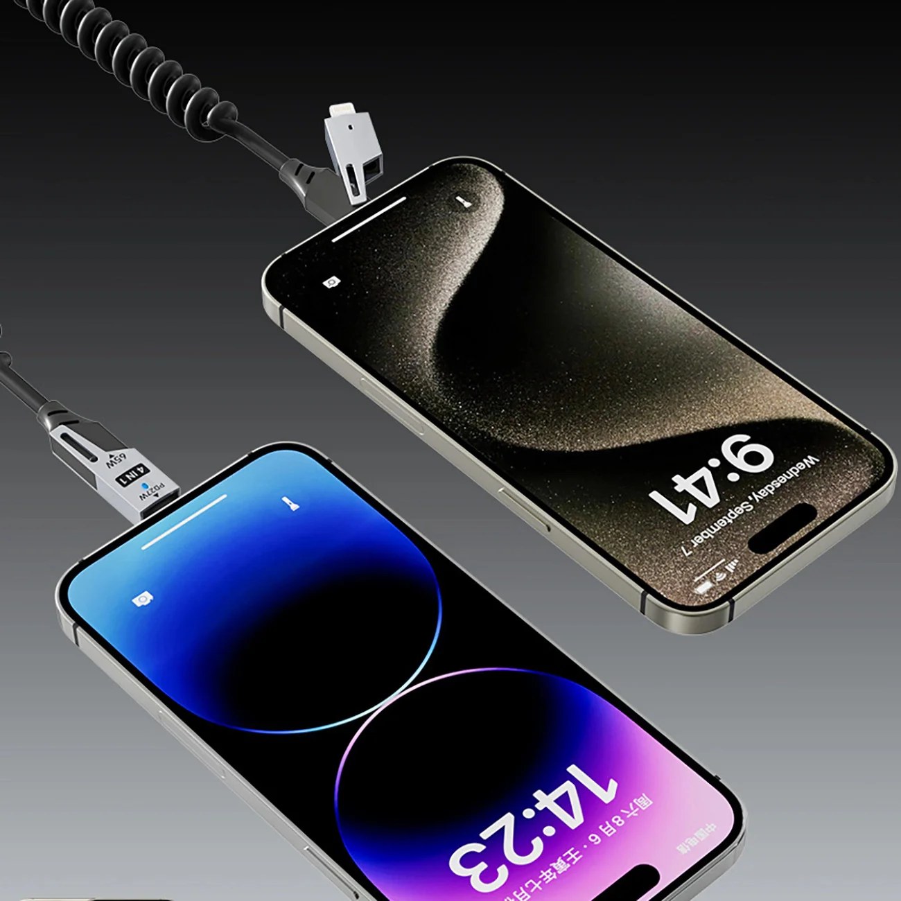 USB-A / USB-C - Lightning / USB-C Dudao L20 Pro Data and Charging Cable, 65W, 1.5m, Black - Image 2
