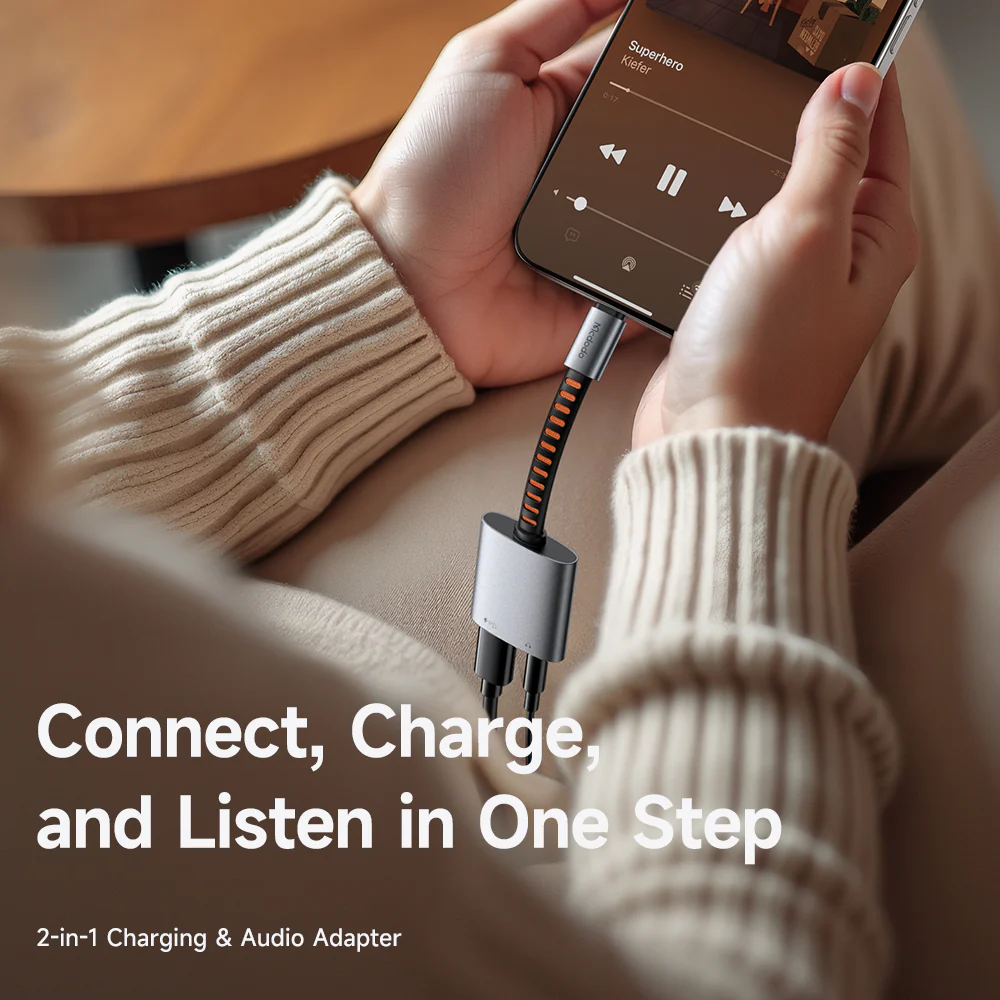USB-C Audio Adapter - USB-C / 3.5mm McDodo CA-3120, Gray - Image 4