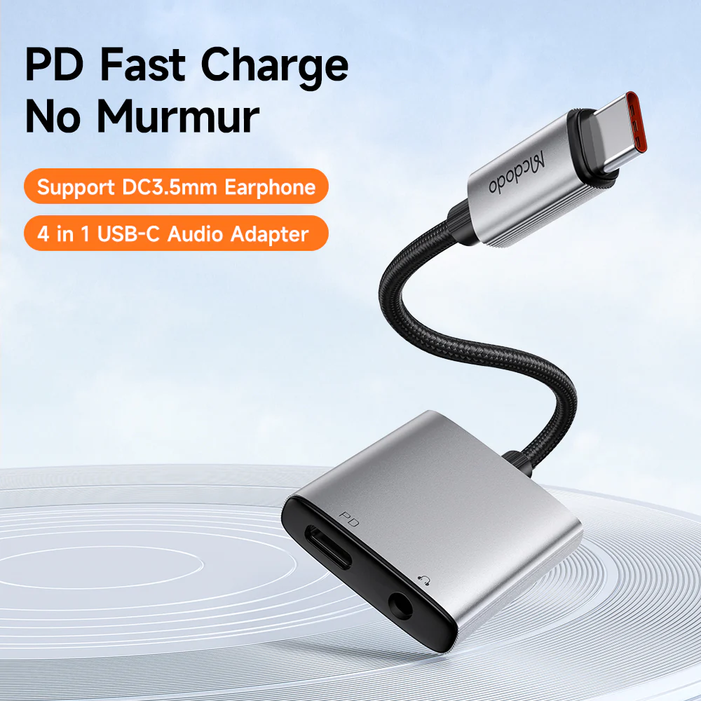 USB-C Audio Adapter - USB-C / 3.5mm McDodo CA-5050 Wales, Gray - Image 2