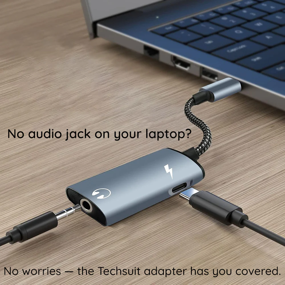 USB-C Audio Adapter - USB-C / 3.5mm Techsuit AC22 AcustiCore, Gray - Image 5