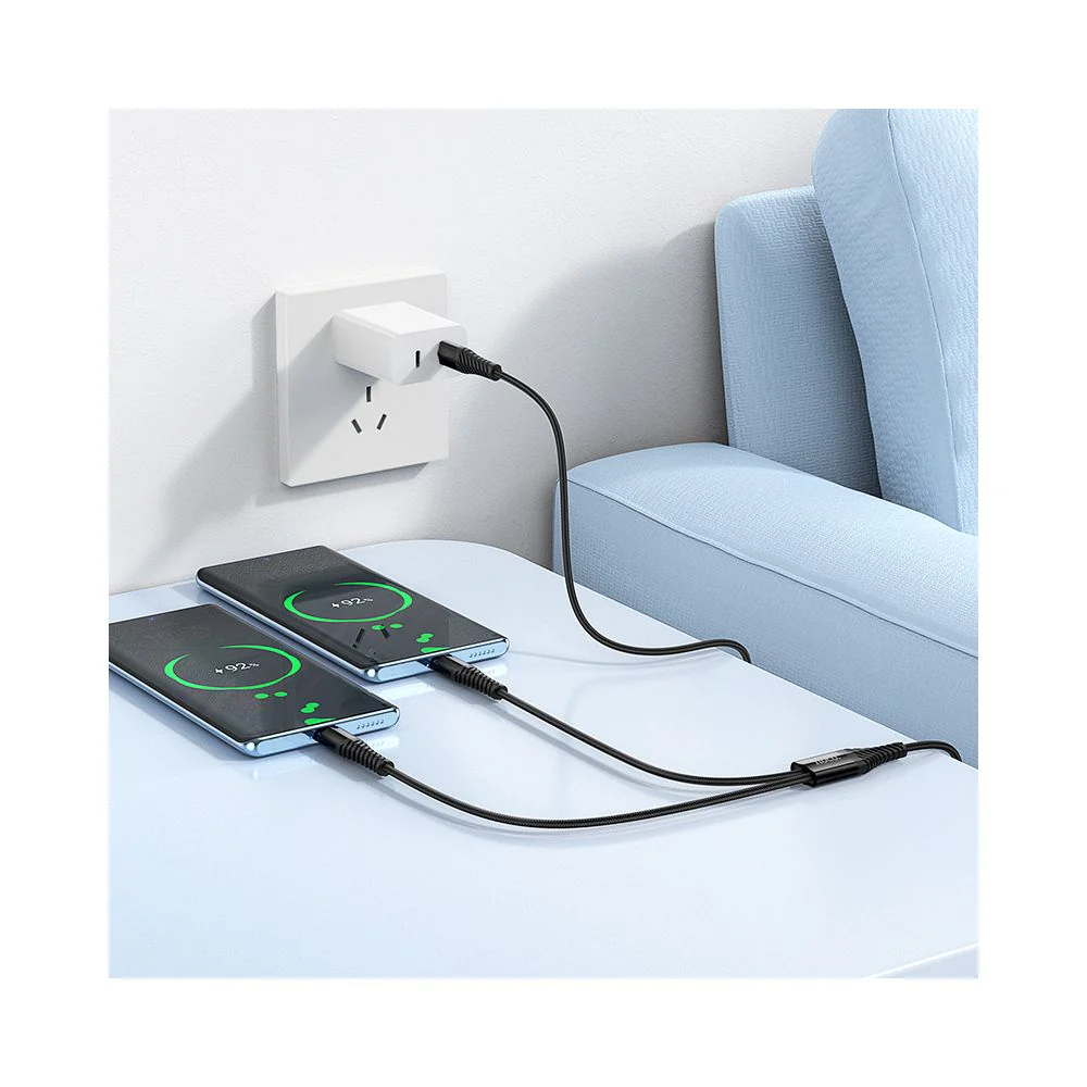 USB-C Charging Cable - 2 x USB-C HOCO X123, 10W, 1m, Black - Image 8