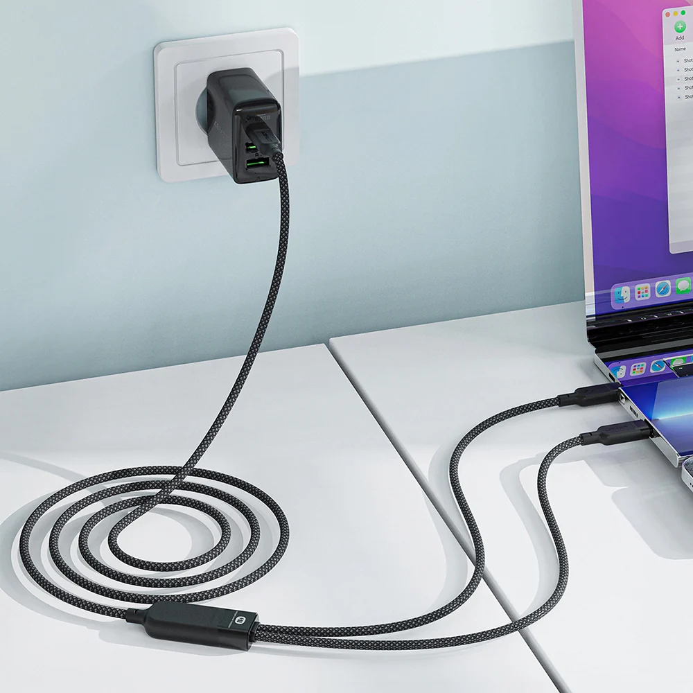 USB-C Data and Charging Cable - 2 x USB-C Acefast C5-11, 100W, 1.2m, Black - Image 4