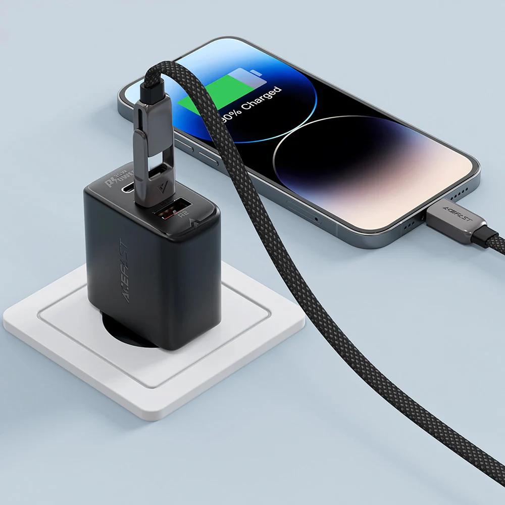 USB-C Data and Charging Cable - USB-A / USB-C Acefast C13-04, 60W, 1.2m, Black - Image 3