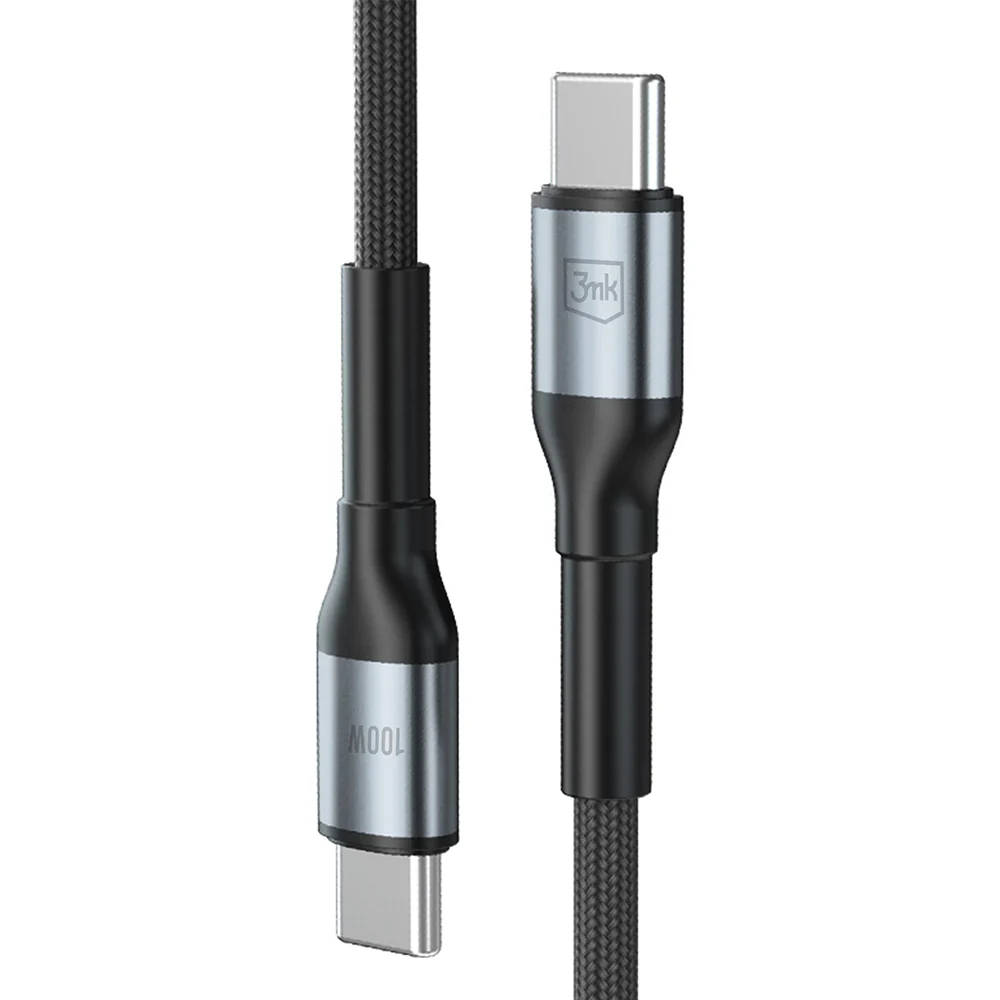 USB-C Data and Charging Cable - USB-C 3MK Hyper N, 100W, 3m, Black - Image 2