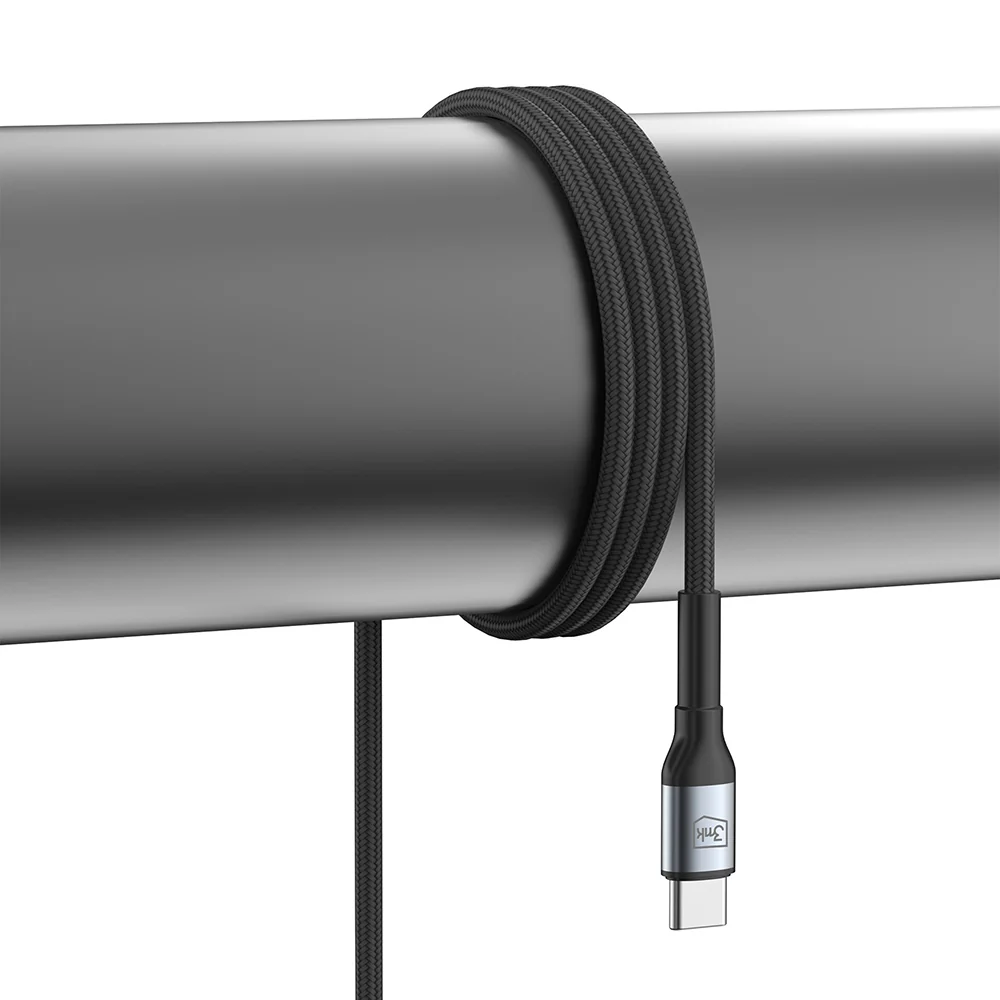 USB-C Data and Charging Cable - USB-C 3MK Hyper N, 60W, 0.5m, Black - Image 3