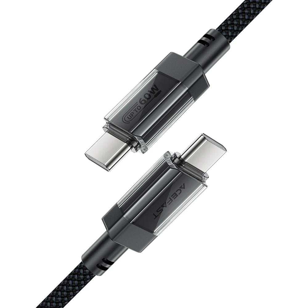 USB-C Data and Charging Cable - USB-C Acefast C12-03, 60W, 1.2m, Black - Image 3