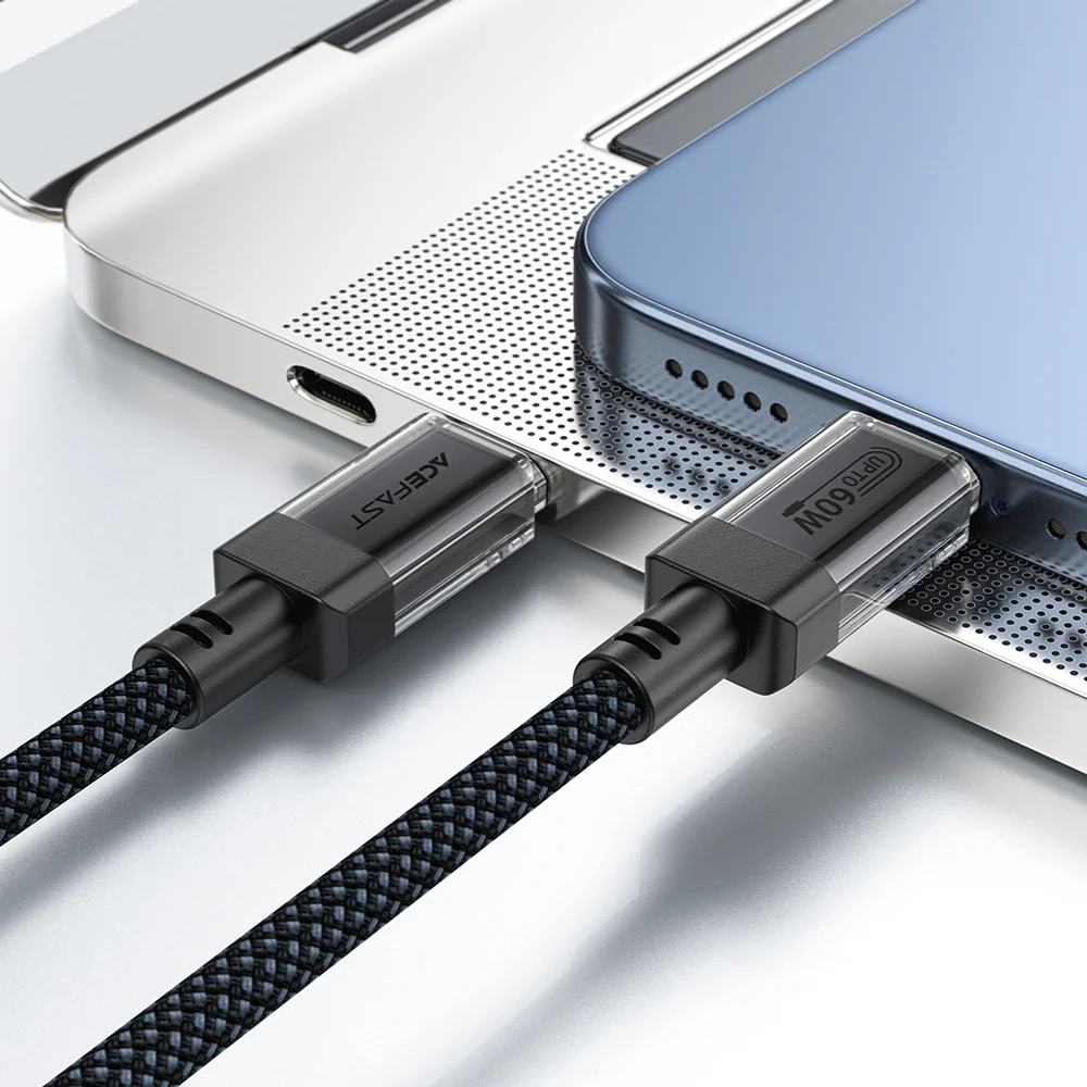 USB-C Data and Charging Cable - USB-C Acefast C12-03, 60W, 1.2m, Black - Image 6