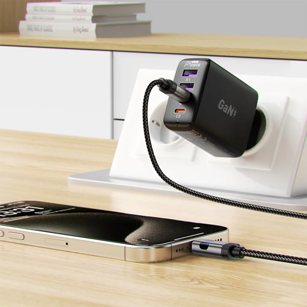 USB-C Data and Charging Cable - USB-C Acefast C15-03 Display, 60W, 1.2m, Black - Image 5