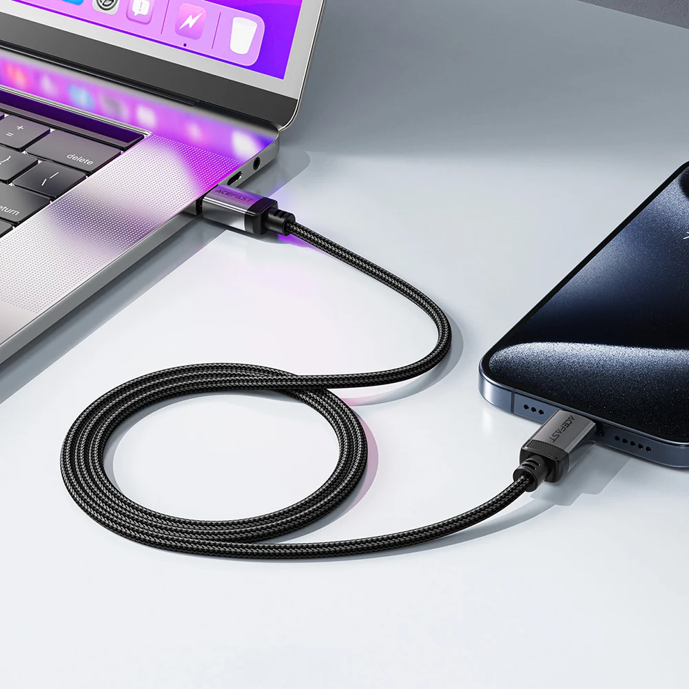 USB-C Data and Charging Cable - USB-C Acefast C20-03, 60W, 1.2m, Black - Image 5