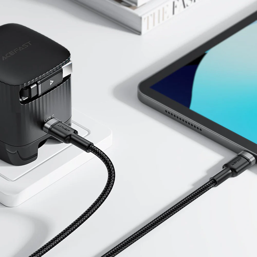 USB-C Data and Charging Cable - USB-C Acefast C22-03, 60W, 1.2m, Black - Image 2