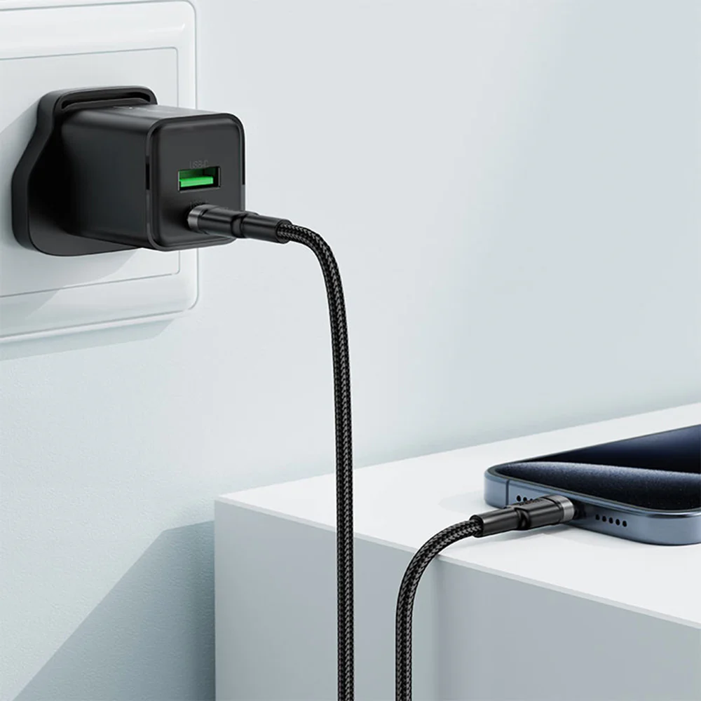 USB-C Data and Charging Cable - USB-C Acefast C22-03, 60W, 1.2m, Black - Image 4