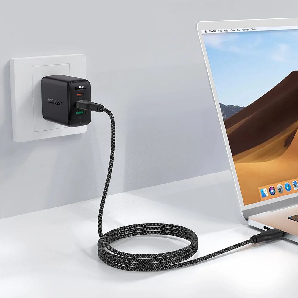 USB-C Data and Charging Cable - USB-C Acefast C8-03, 60W, 1.2m, Black - Image 6