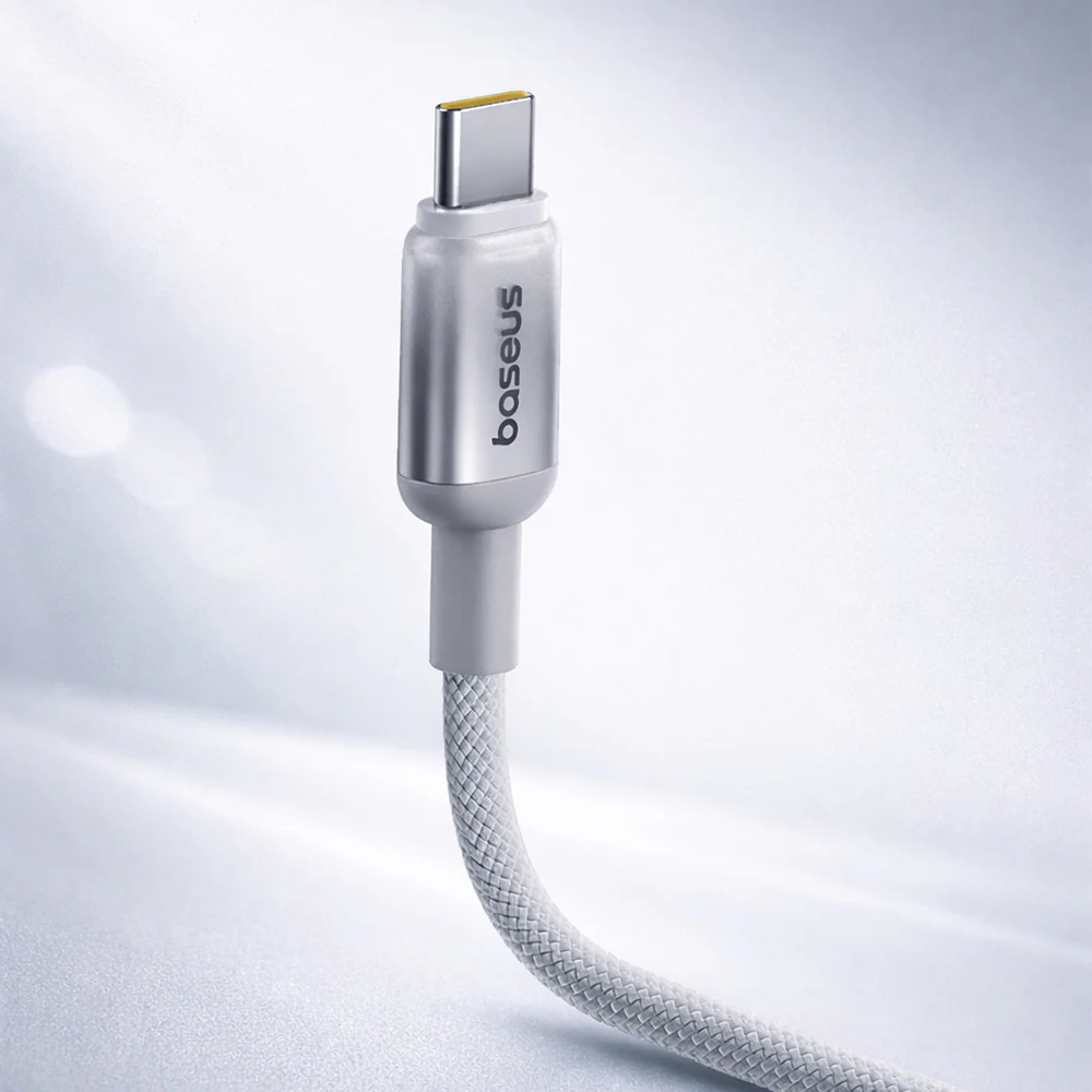 USB-C Data and Charging Cable - USB-C Baseus Discolor, 100W, 1m, Silver E0420702 - Image 5