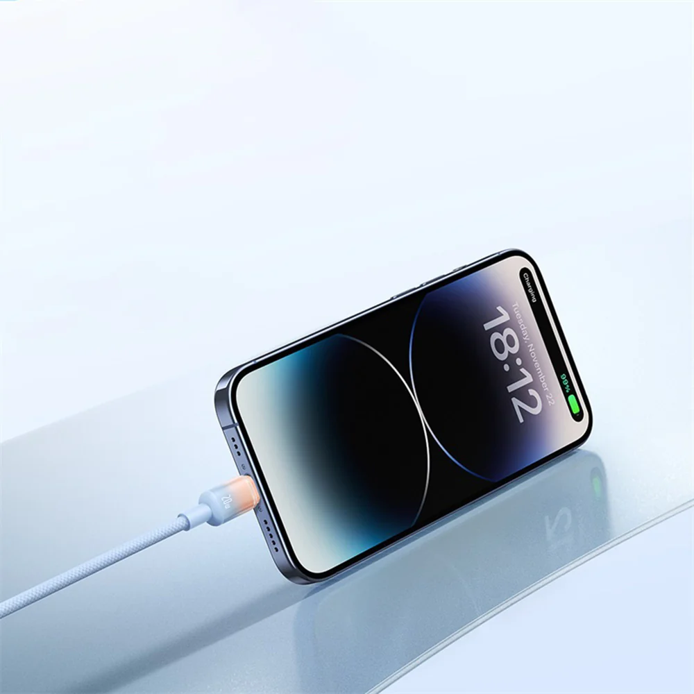 USB-C Data and Charging Cable - USB-C Baseus Discolor, 100W, 2m, Blue Green E0420701 - Image 5