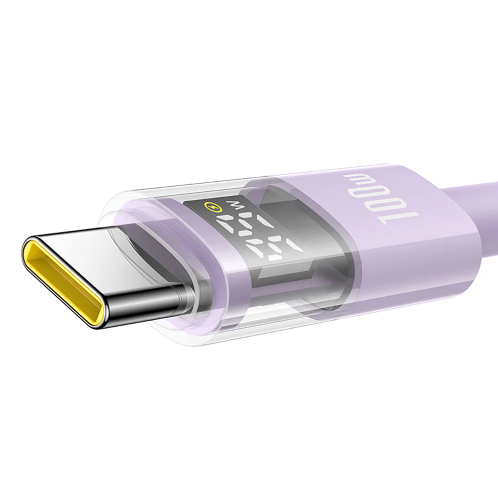 USB-C Data and Charging Cable - USB-C Baseus Display 2, 100W, 2m, Purple P10382702511-01 - Image 3