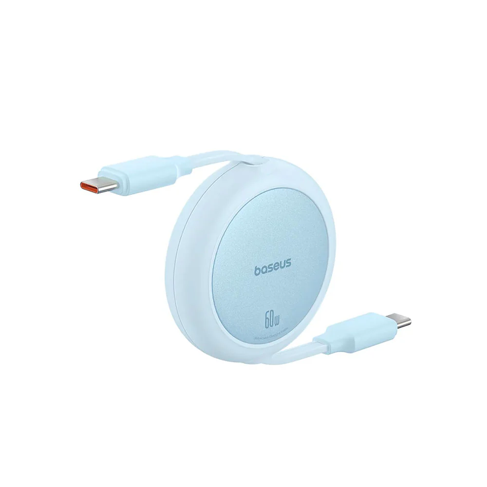USB-C Data and Charging Cable - USB-C Baseus Free2Pull Mini Retractable, 60W, 1m, Blue P10364500311-01 - Image 3