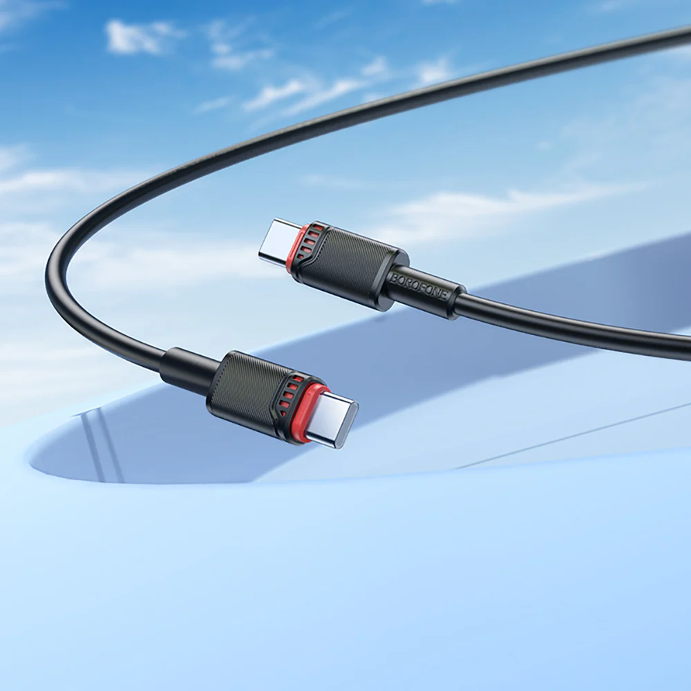 USB-C Data and Charging Cable - USB-C Borofone BX110 Beneficio, 60W, 1m, Black - Image 4