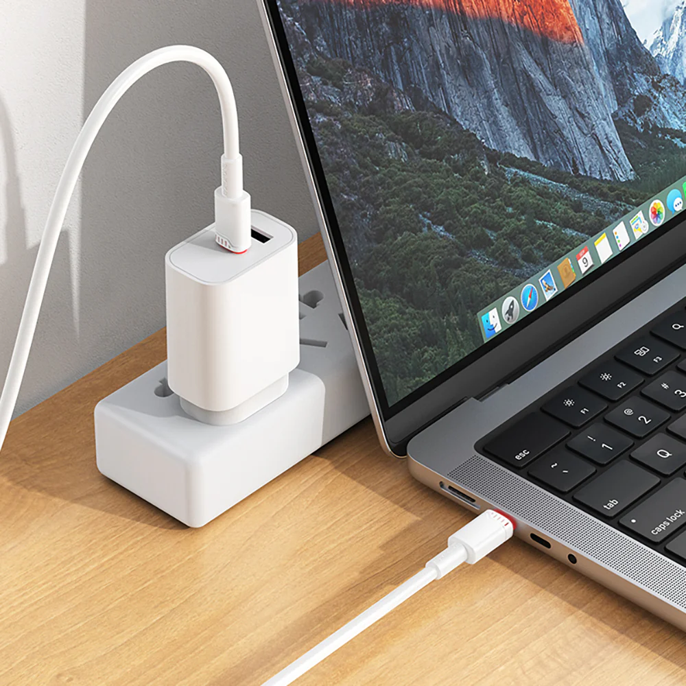 USB-C Data and Charging Cable - USB-C Borofone BX110 Beneficio, 60W, 1m, White - Image 4
