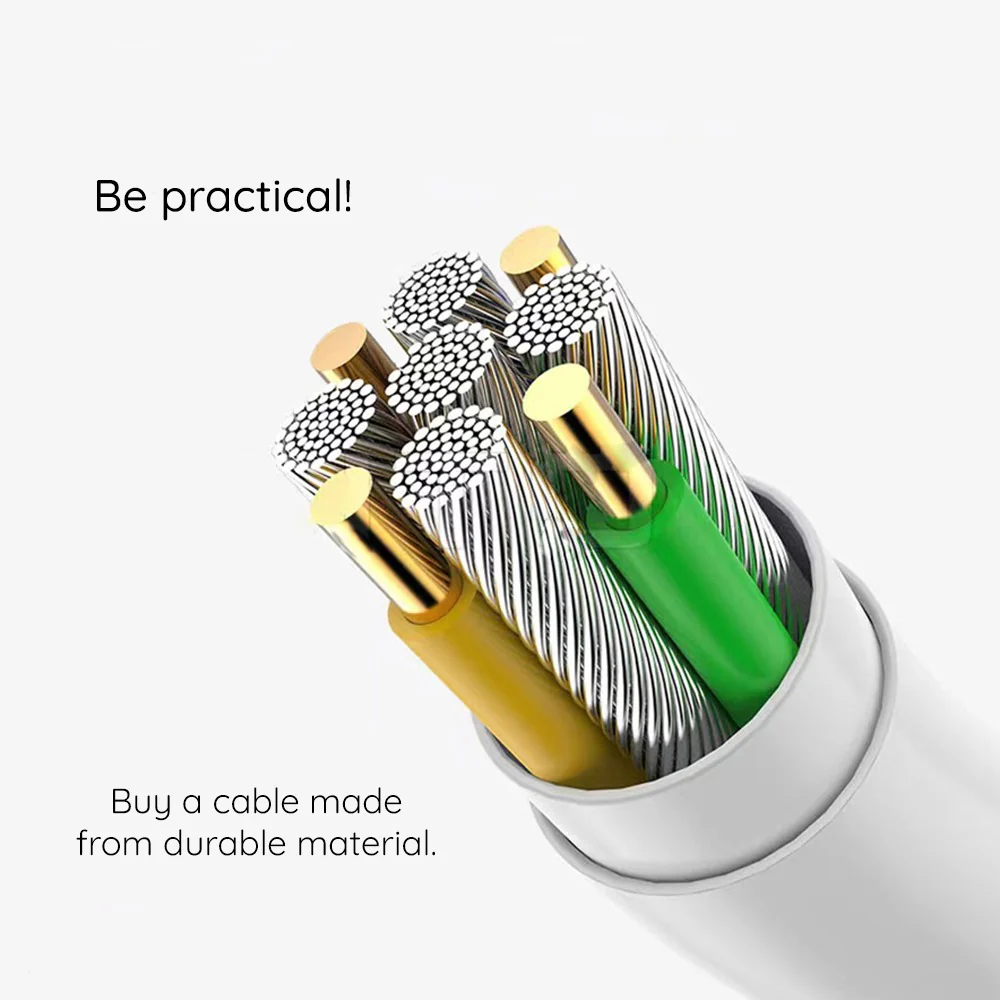 USB-C Data and Charging Cable - USB-C Borofone BX110 Beneficio, 60W, 1m, White - Image 5