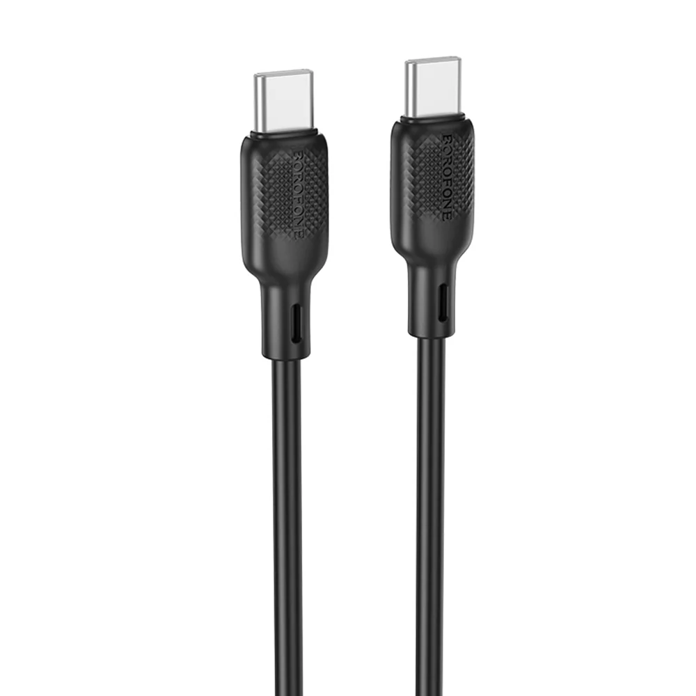 USB-C Data and Charging Cable - USB-C Borofone BX113 Lenny, 60W, 2m, Black - Image 3