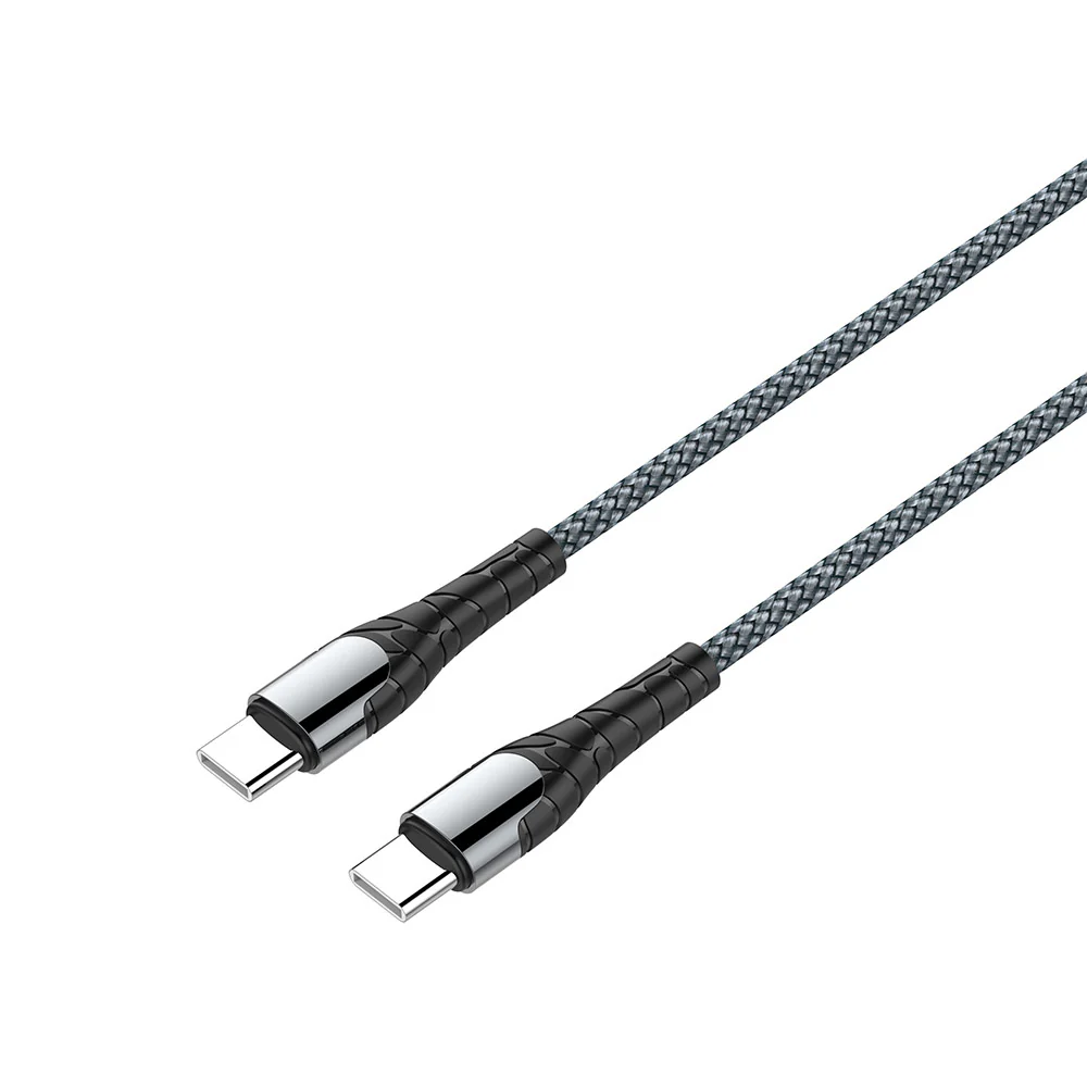 USB-C Data and Charging Cable - USB-C ColorWay CW-CBPDCC040, 65W, 1m, Gray - Image 2