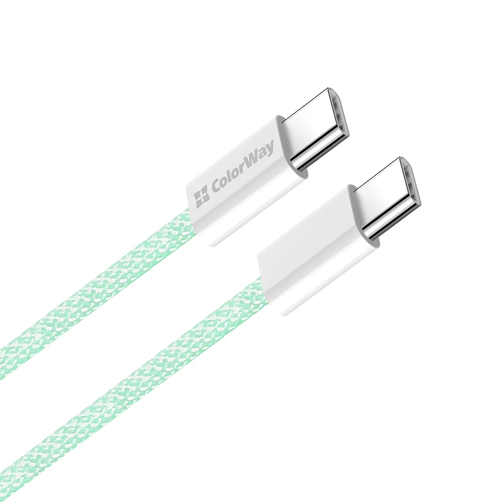 USB-C Data and Charging Cable - USB-C ColorWay CW-CBPDCC061, 60W, 1m, Green - Image 3