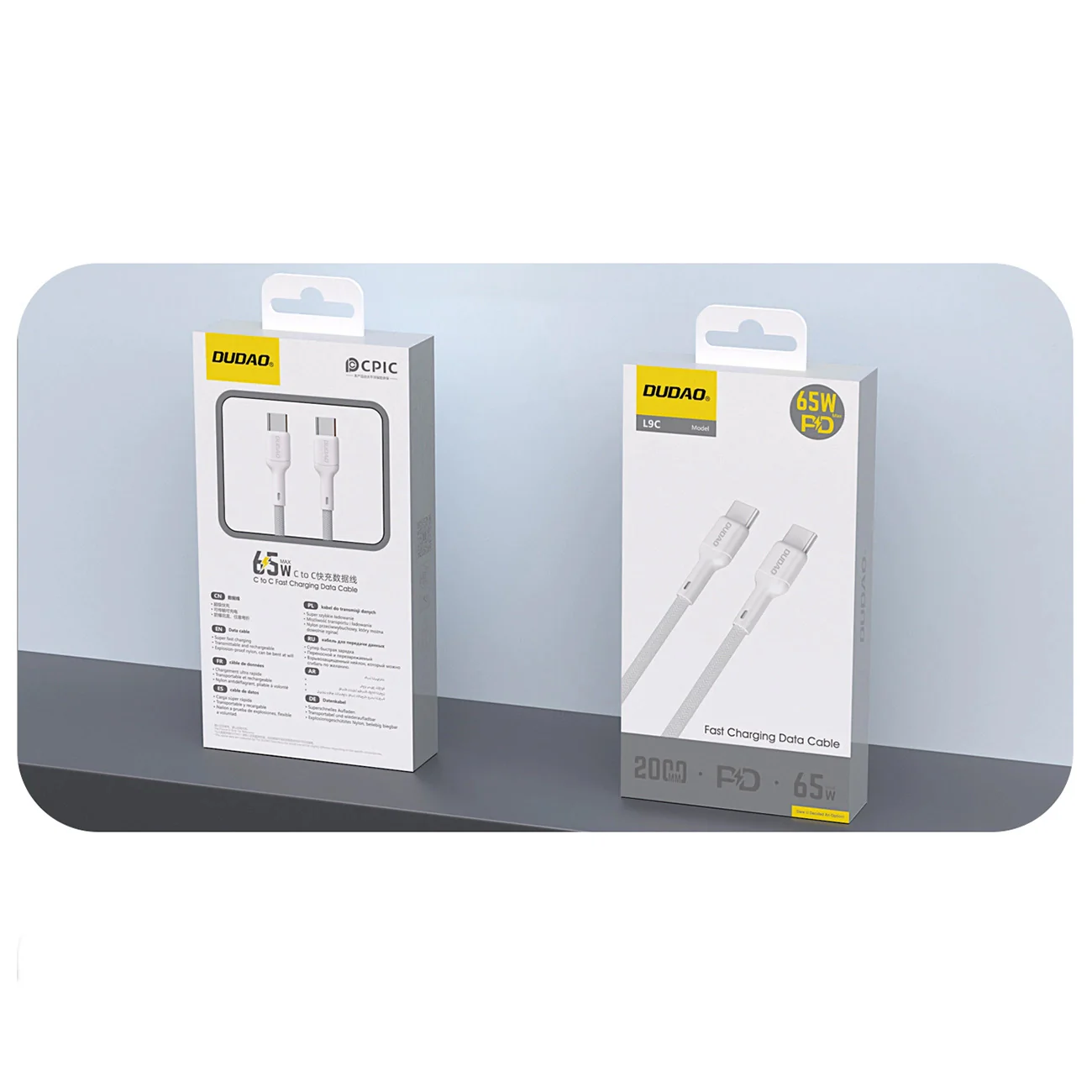 USB-C Data and Charging Cable - USB-C Dudao L9C, 65W, 1m, White - Image 9