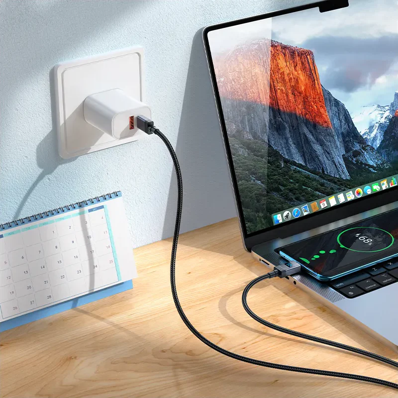USB-C Data and Charging Cable - USB-C HOCO X118 Display, 60W, 1m, Black - Image 7