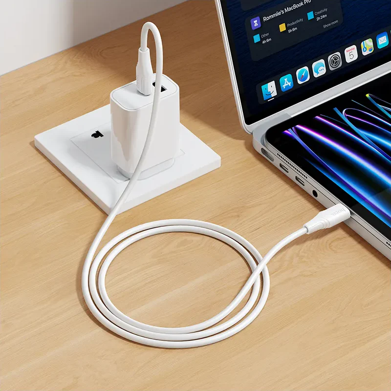 USB-C Data and Charging Cable - USB-C HOCO X124, 60W, 1m, White - Image 4