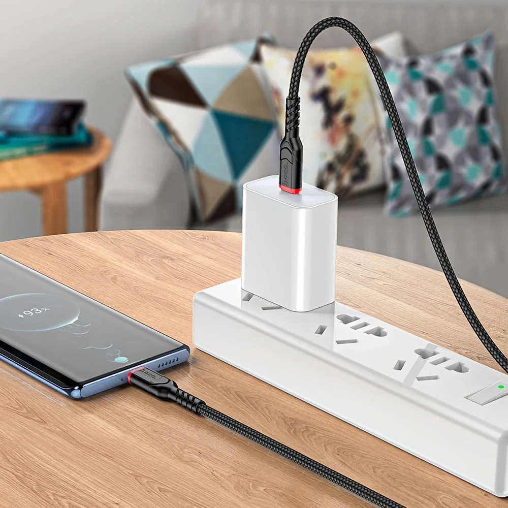 USB-C Data and Charging Cable - USB-C HOCO X59 Victory, 60W, 1m, Black - Image 3