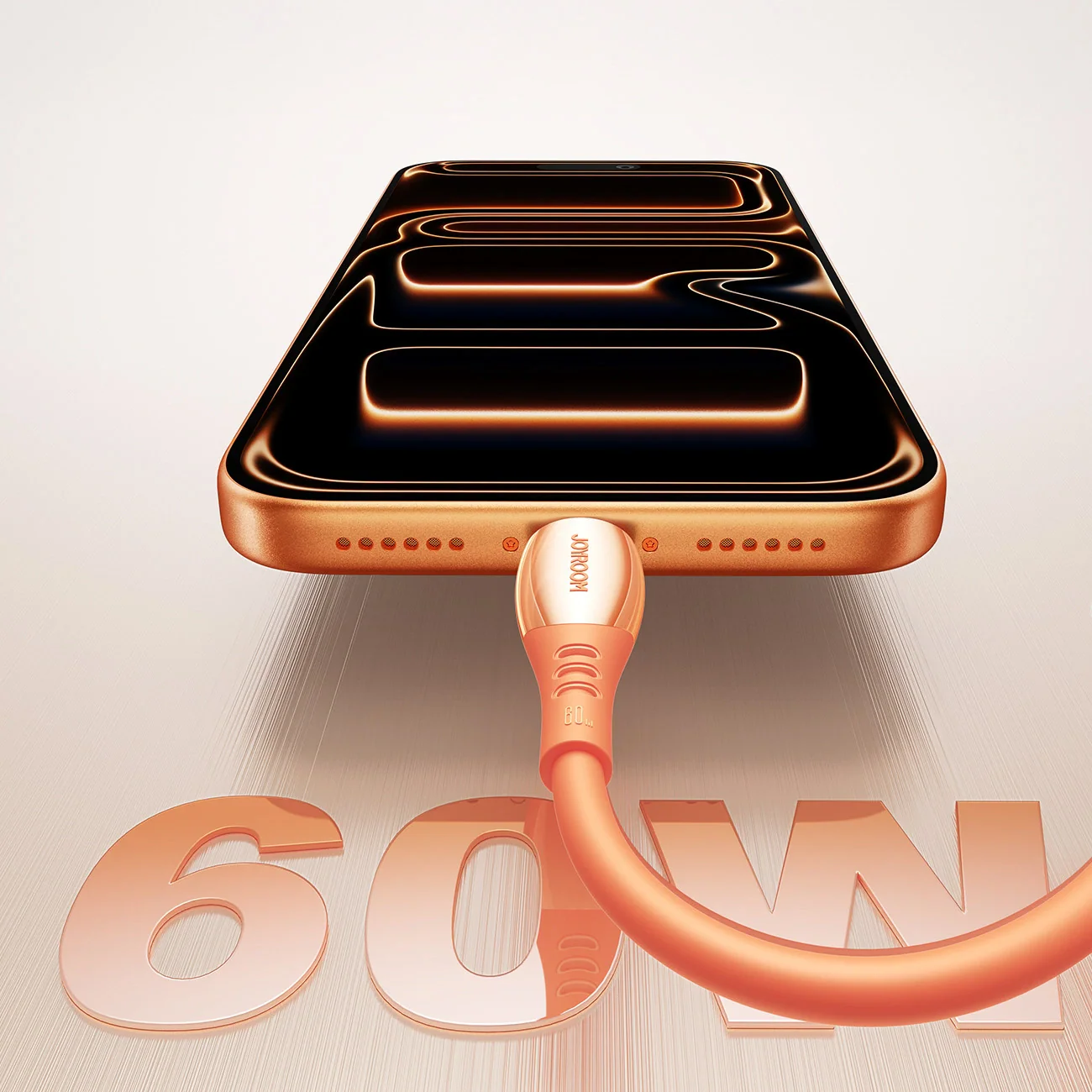USB-C Data and Charging Cable - USB-C Joyroom S-A59 Vibrant, 60W, 1.2m, Orange - Image 5