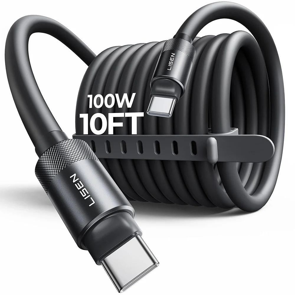 USB-C Data and Charging Cable - USB-C Lisen L115, 100W, 3m, Black YL0125040001 - Image 2