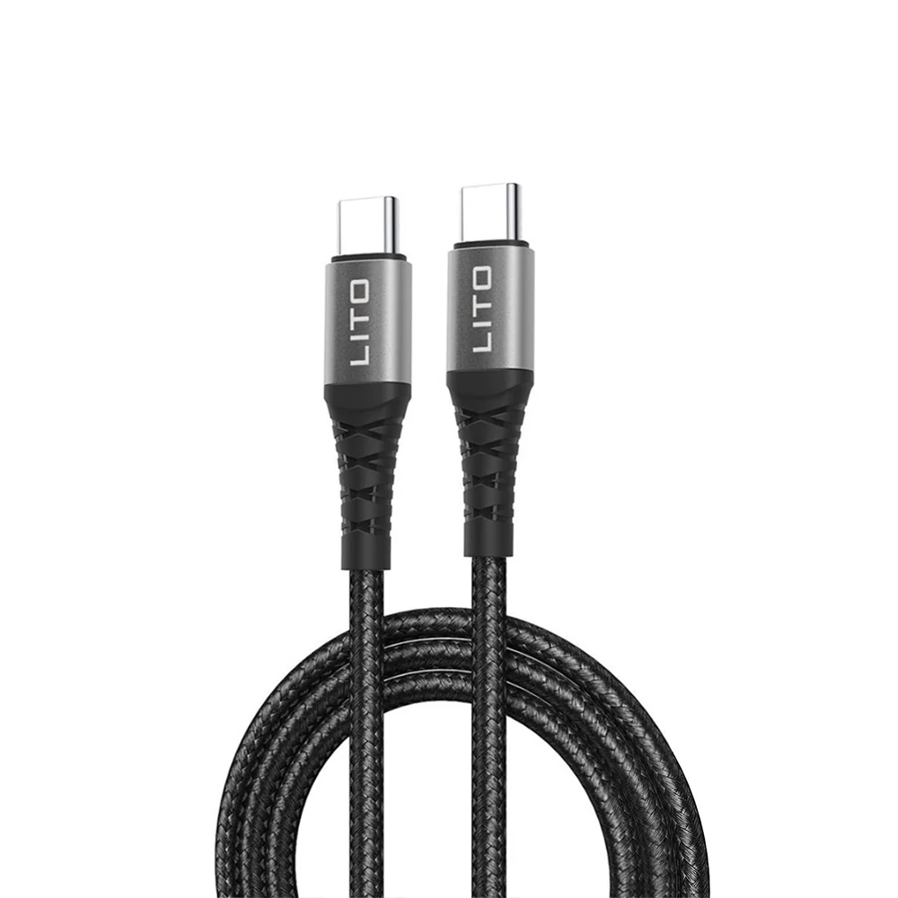 USB-C Data and Charging Cable - USB-C Lito LD08CC, 60W, 1m, Black - Image 2
