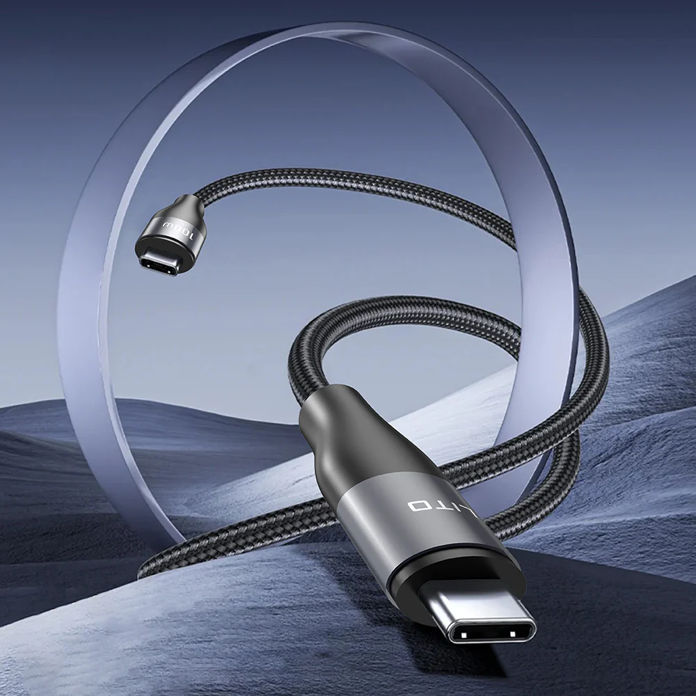USB-C Data and Charging Cable - USB-C Lito LD25CC, 100W, 2m, Gray - Image 3