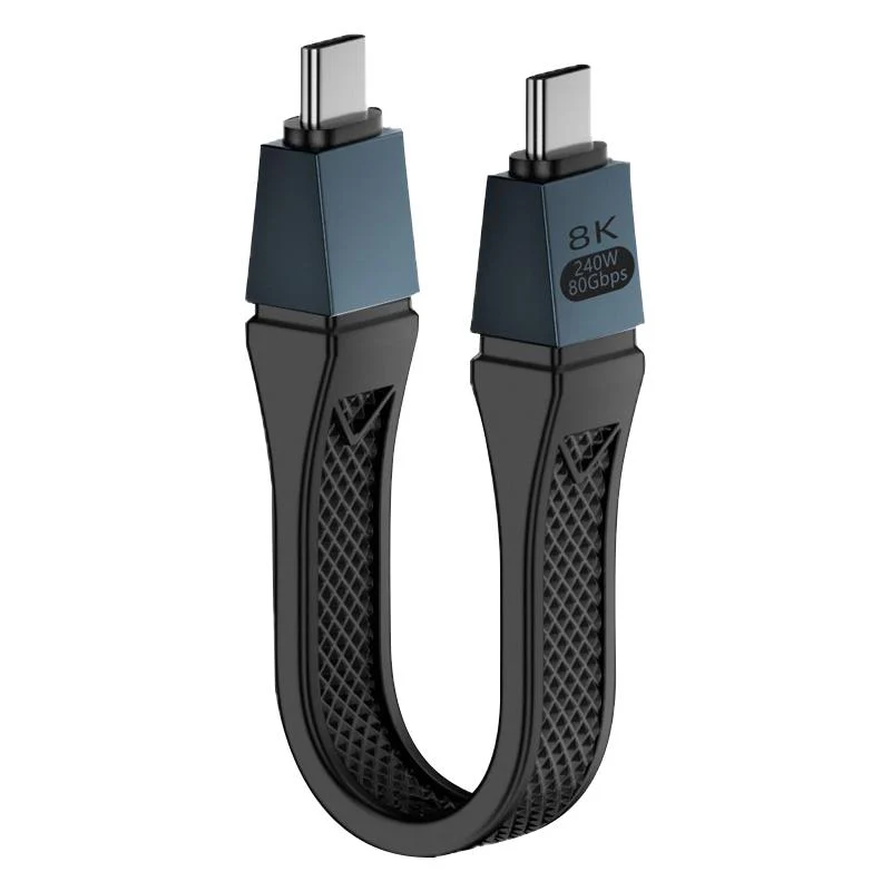 USB-C Data and Charging Cable - USB-C OEM 8K Video, 240W, 0.13m, Black - Image 2