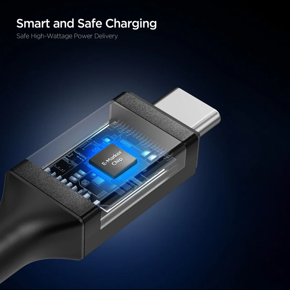 USB-C Data and Charging Cable - USB-C Spigen EB24012CC, 240W, 1.2m, Black ACA09461 - Image 5