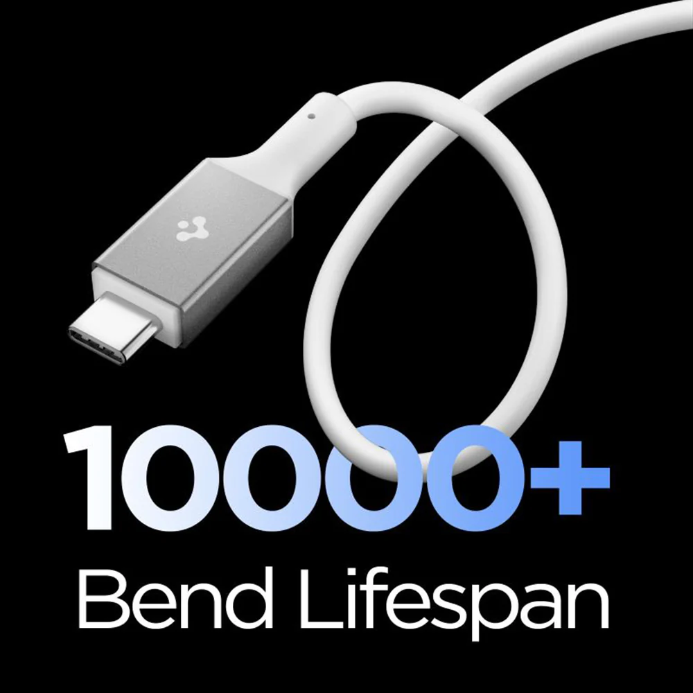 USB-C Data and Charging Cable - USB-C Spigen EB24012CC, 240W, 1.2m, White ACA08776 - Image 5