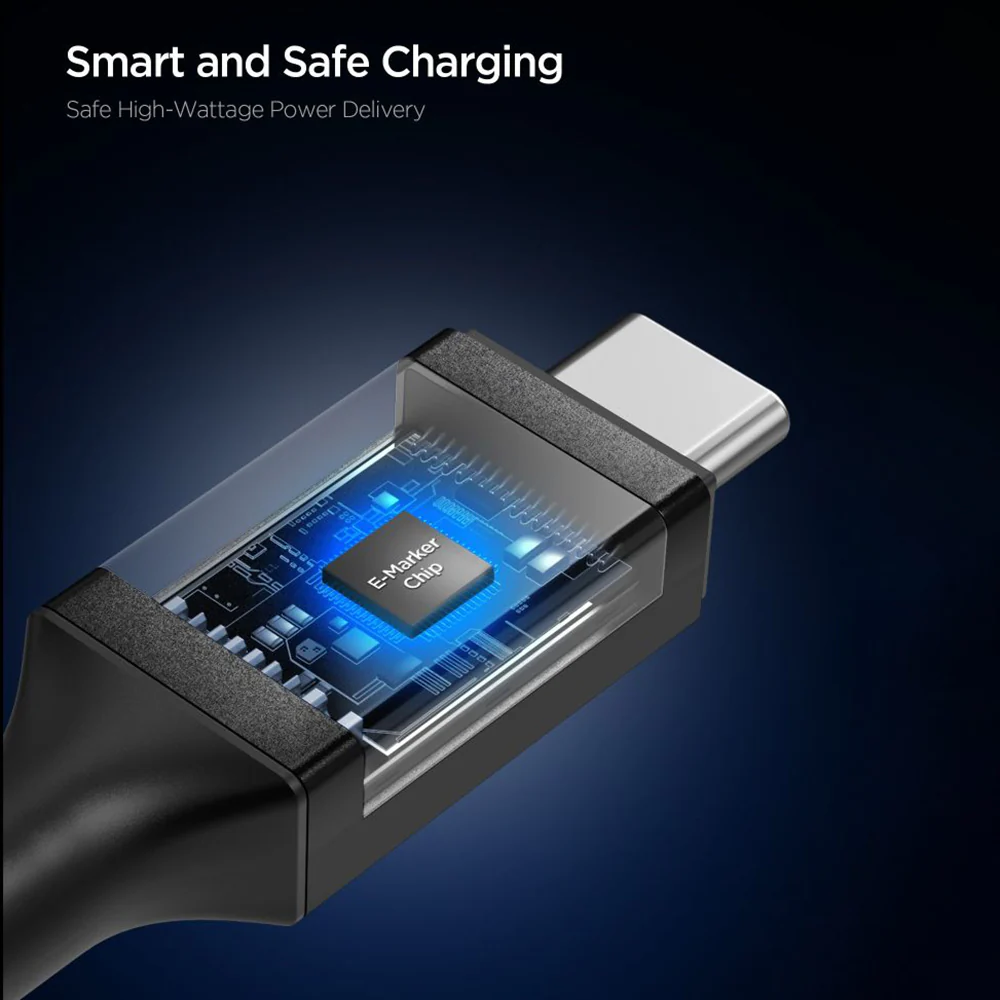 USB-C Data and Charging Cable - USB-C Spigen EB24015CC, 240W, 1.5m, Black ACA10423 - Image 2