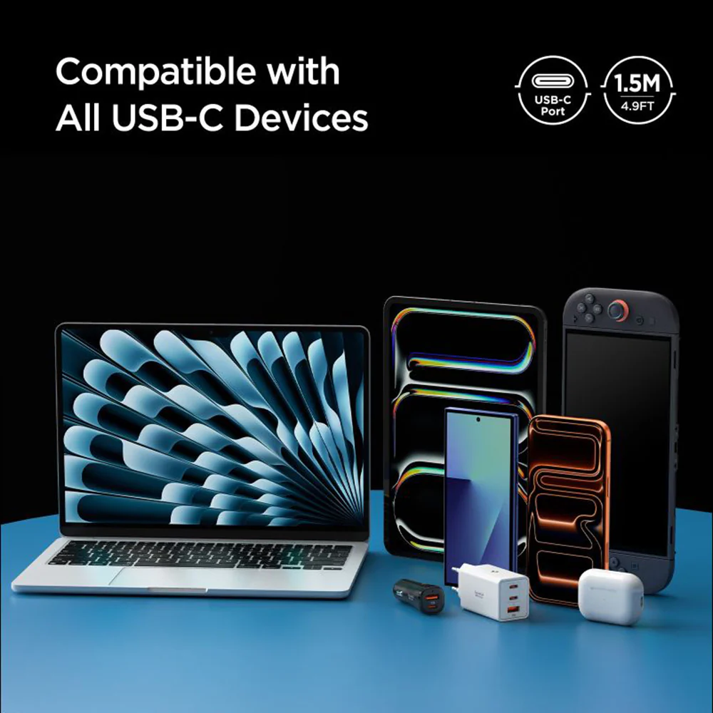 USB-C Data and Charging Cable - USB-C Spigen EB24015CC, 240W, 1.5m, Black ACA10423 - Image 5